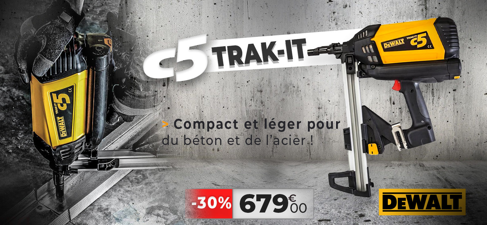Cloueur dewalt béton à gaz C5 TRAK IT